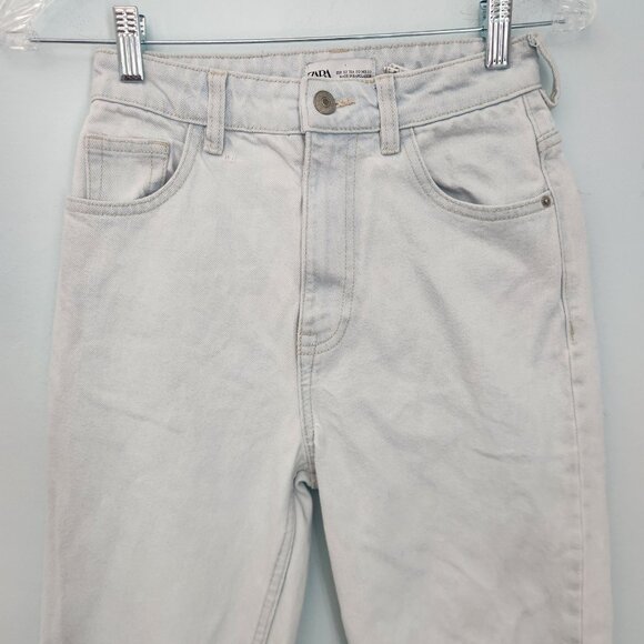 Zara Jeans Join Life Mom Jeans High Waist Tapered Leg Denim Light Blue Sz‎ 00 - Picture 5 of 13